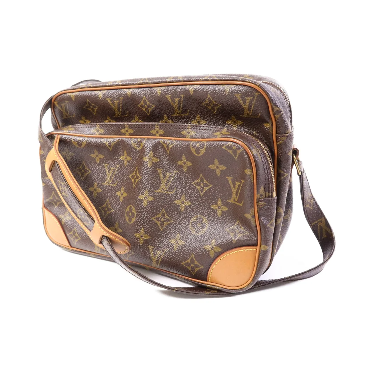 LOUIS VUITTON Nile M45244 Shoulder Bag Coated Canvas 棕色 Coated Canvas Rank B - Thumbnail 3
