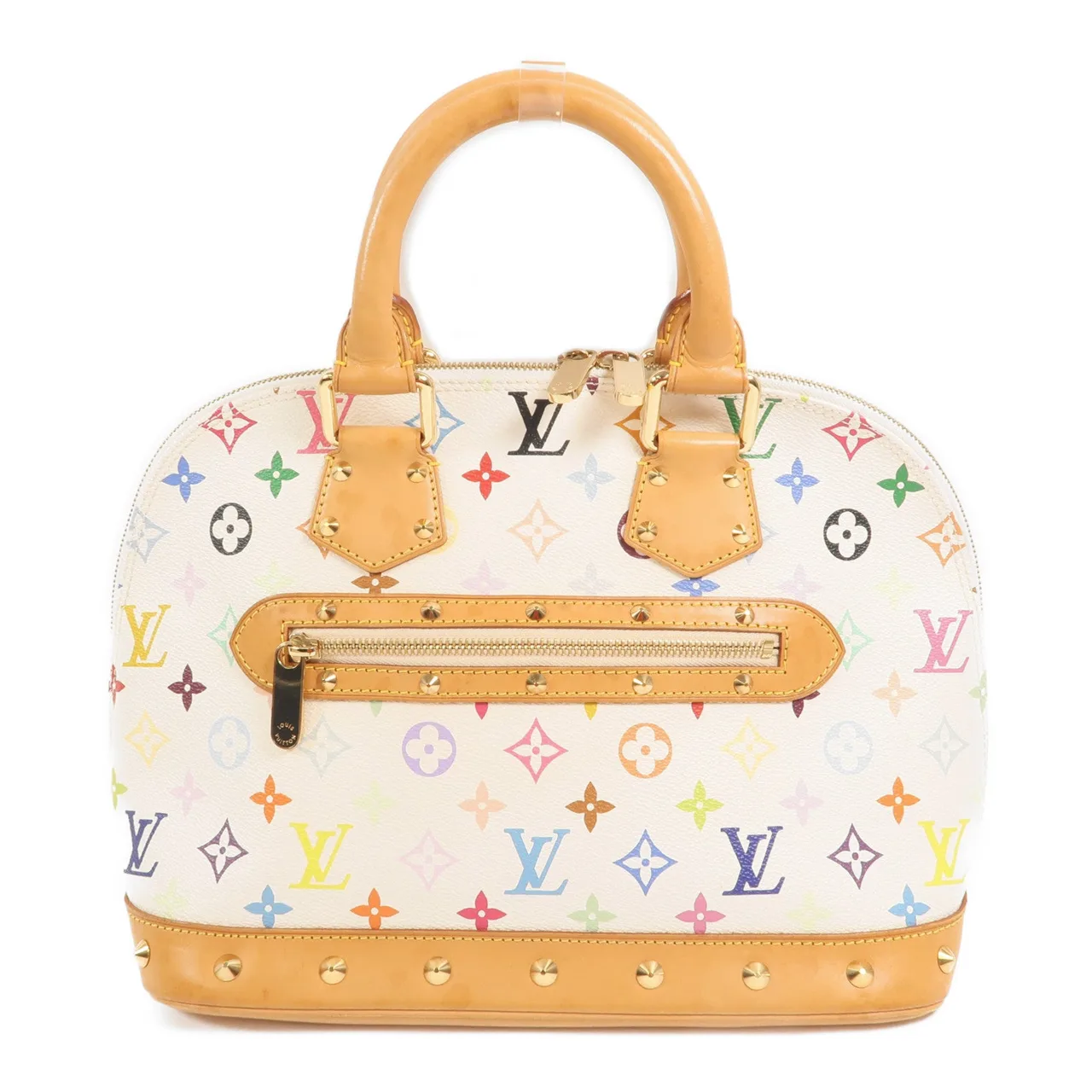 LOUIS VUITTON Alma M92637 Handbag Coated Canvas 白色
