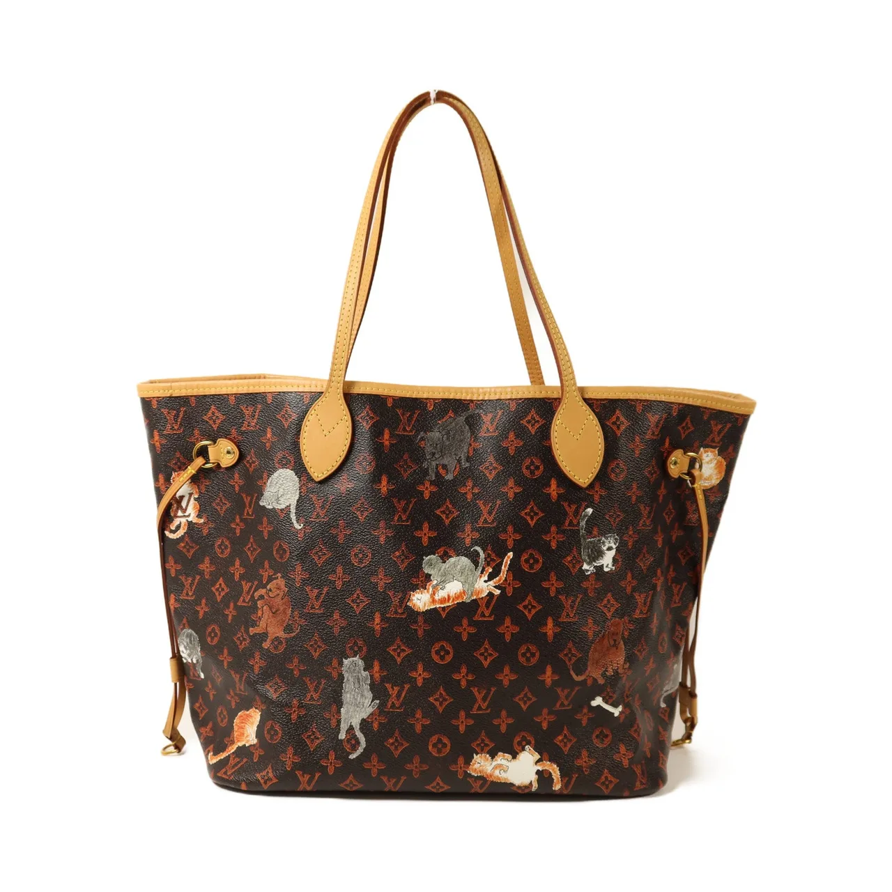 LOUIS VUITTON Neverfull M44441 Tote Bag Coated Canvas 棕色 / 橘色