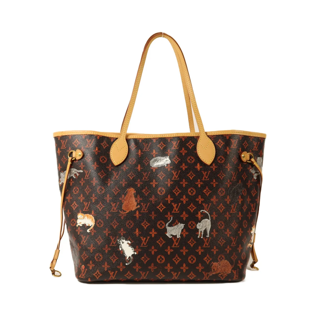 LOUIS VUITTON Neverfull M44441 Tote Bag Coated Canvas 棕色 / 橘色 Coated Canvas Rank A - Thumbnail 2