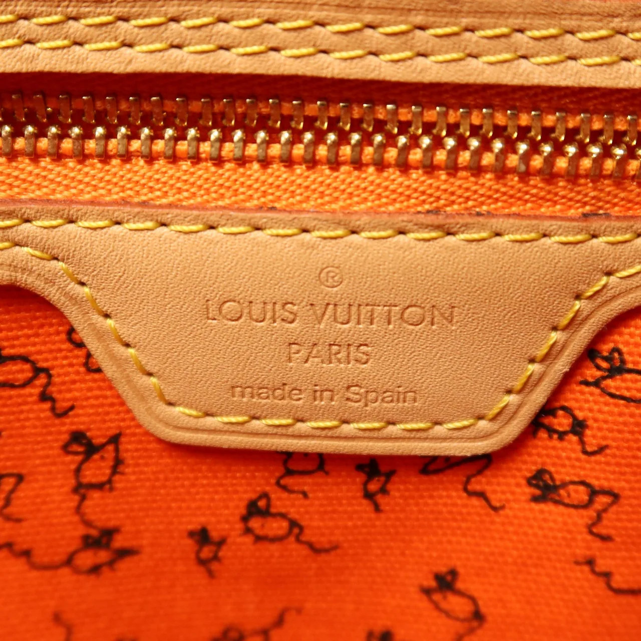 LOUIS VUITTON Neverfull M44441 Tote Bag Coated Canvas 棕色 / 橘色 Coated Canvas Rank A - Thumbnail 6