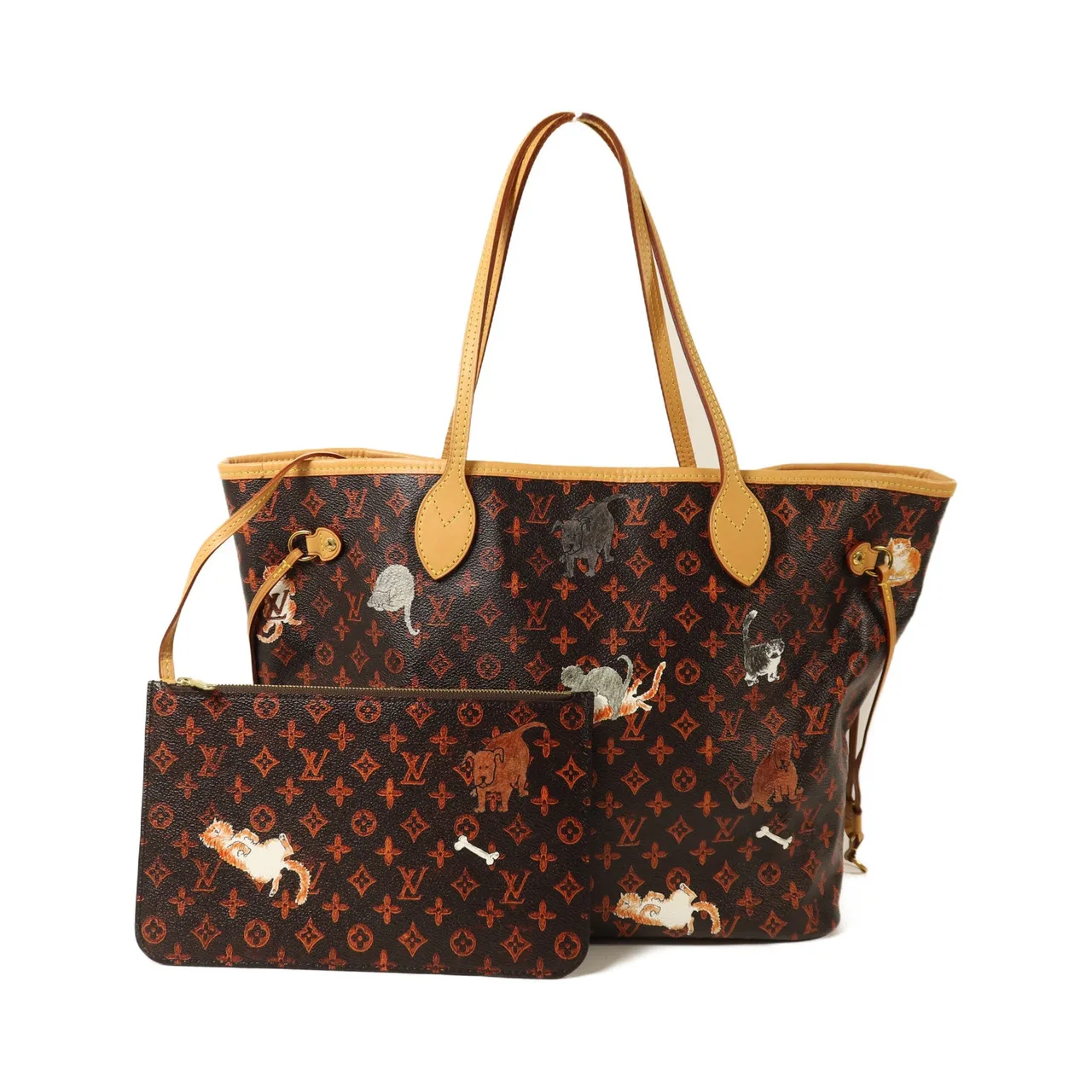 LOUIS VUITTON Neverfull M44441 Tote Bag Coated Canvas 棕色 / 橘色 Coated Canvas Rank A - Thumbnail 20