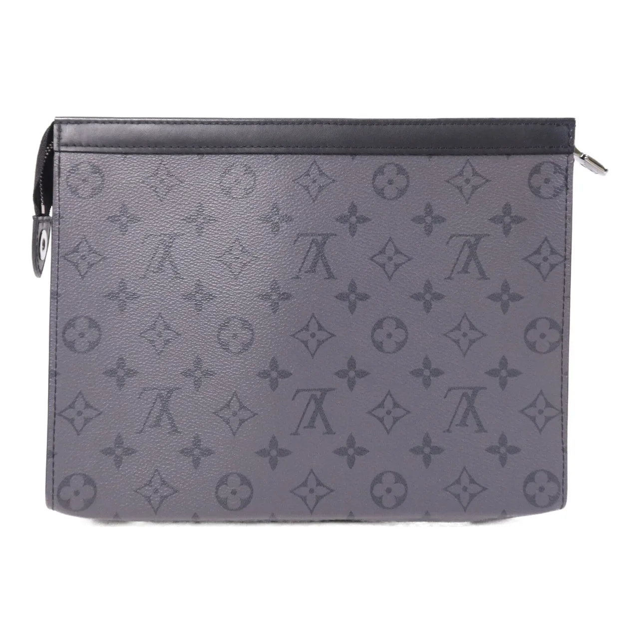 LOUIS VUITTON Pochette Voyage M69535 Clutch Coated Canvas 灰色 / Black Coated Canvas Rank B - Thumbnail 2