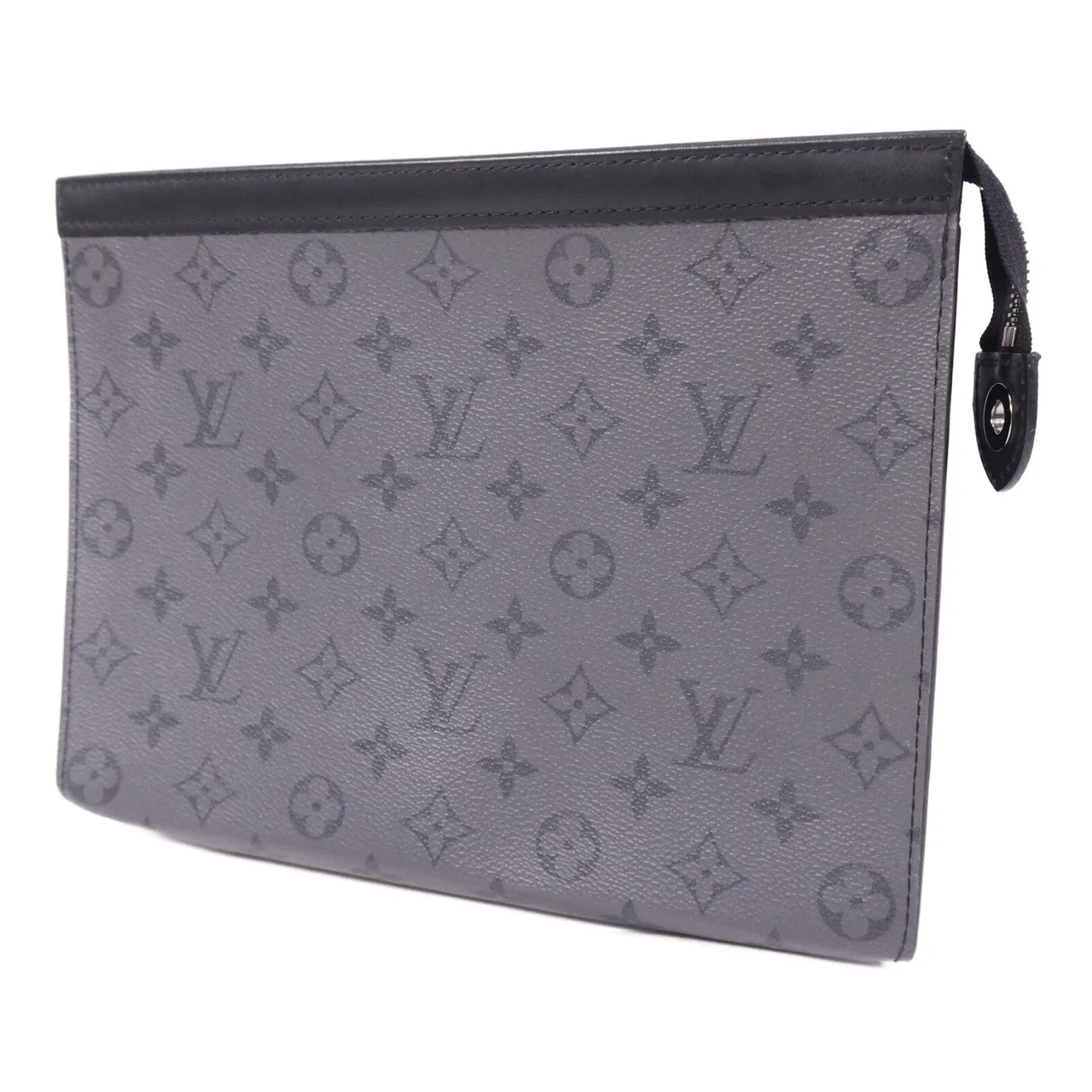 LOUIS VUITTON Pochette Voyage M69535 Clutch Coated Canvas 灰色 / Black Coated Canvas Rank B - Thumbnail 3