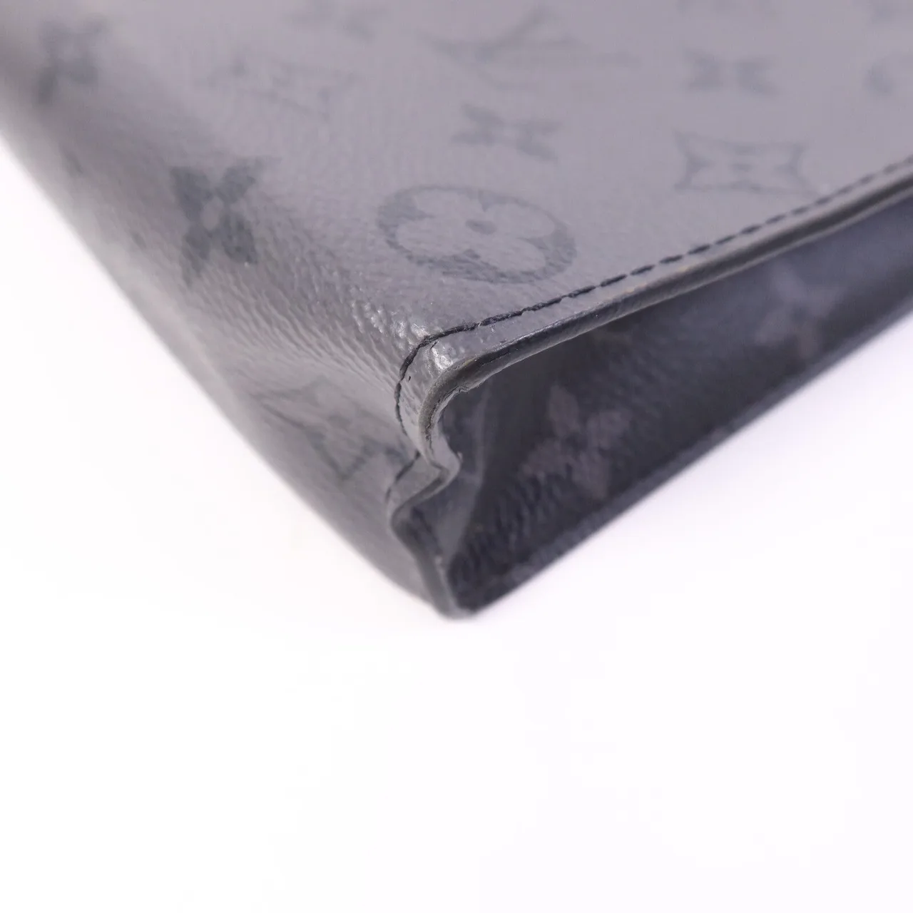 LOUIS VUITTON Pochette Voyage M69535 Clutch Coated Canvas 灰色 / Black Coated Canvas Rank B - Thumbnail 8