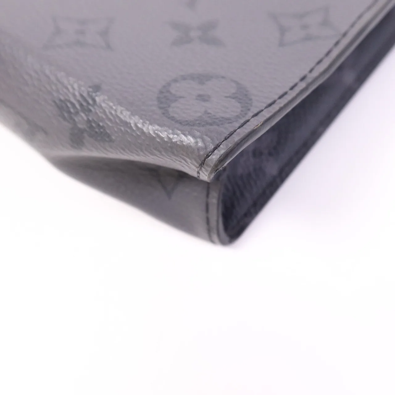 LOUIS VUITTON Pochette Voyage M69535 Clutch Coated Canvas 灰色 / Black Coated Canvas Rank B - Thumbnail 9