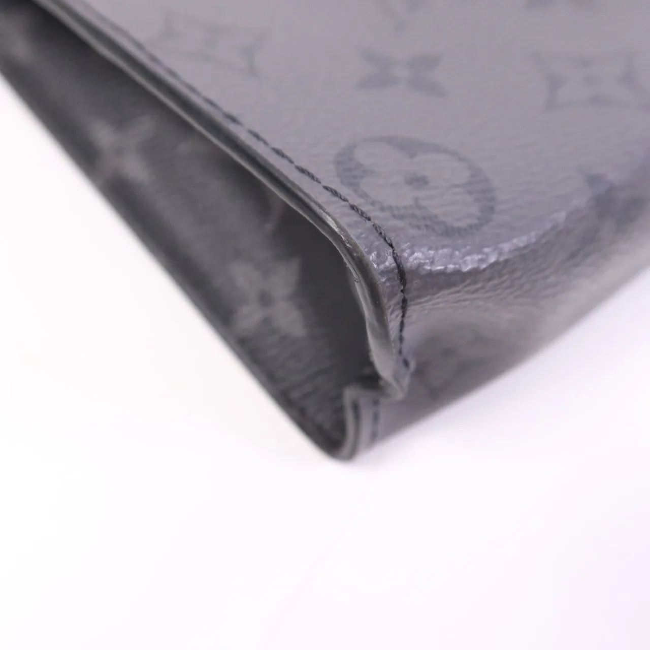 LOUIS VUITTON Pochette Voyage M69535 Clutch Coated Canvas 灰色 / Black Coated Canvas Rank B - Thumbnail 10