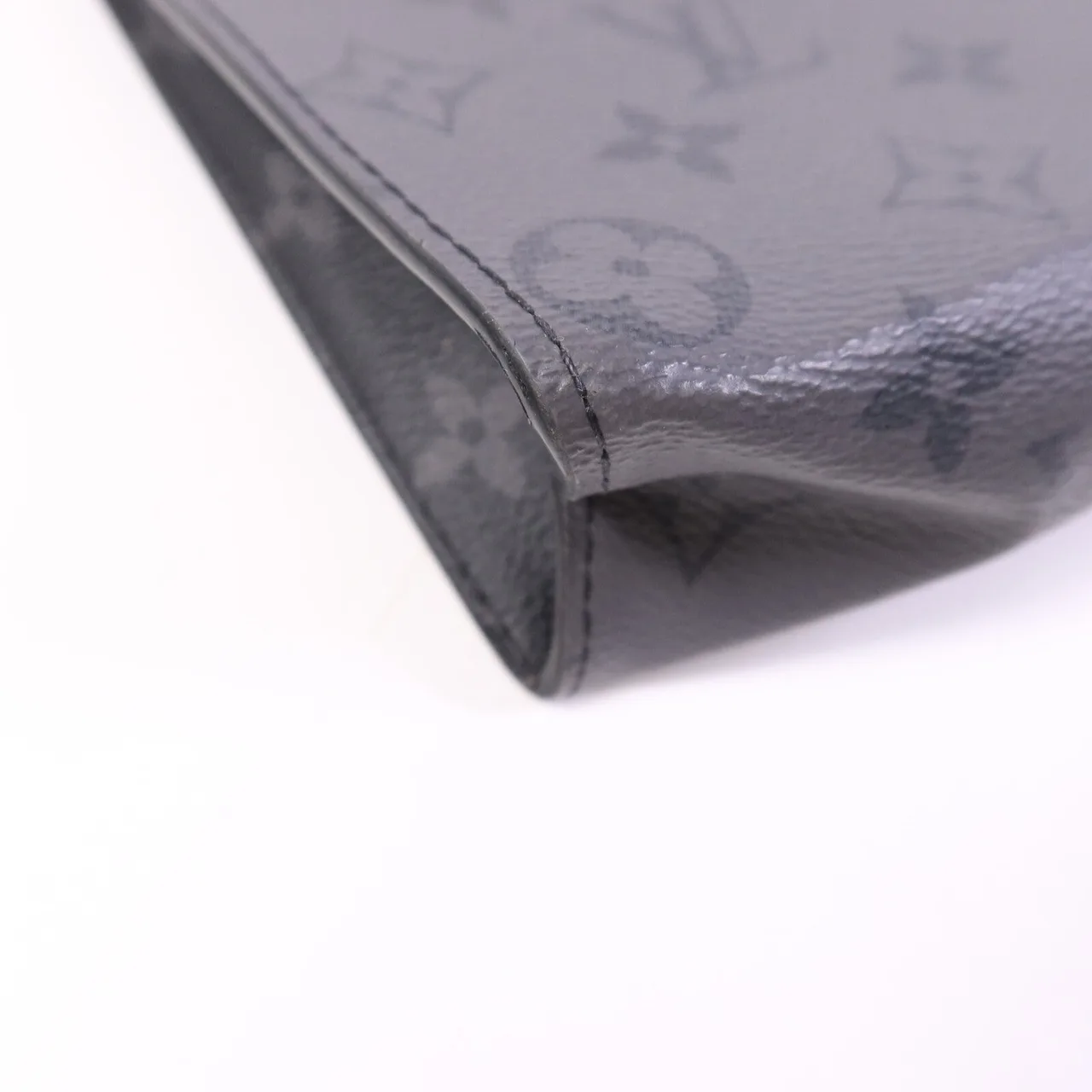 LOUIS VUITTON Pochette Voyage M69535 Clutch Coated Canvas 灰色 / Black Coated Canvas Rank B - Thumbnail 11